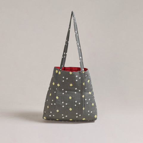 Grey - Eco-Friendly Handmade Cotton Jhola Tote Bag 03