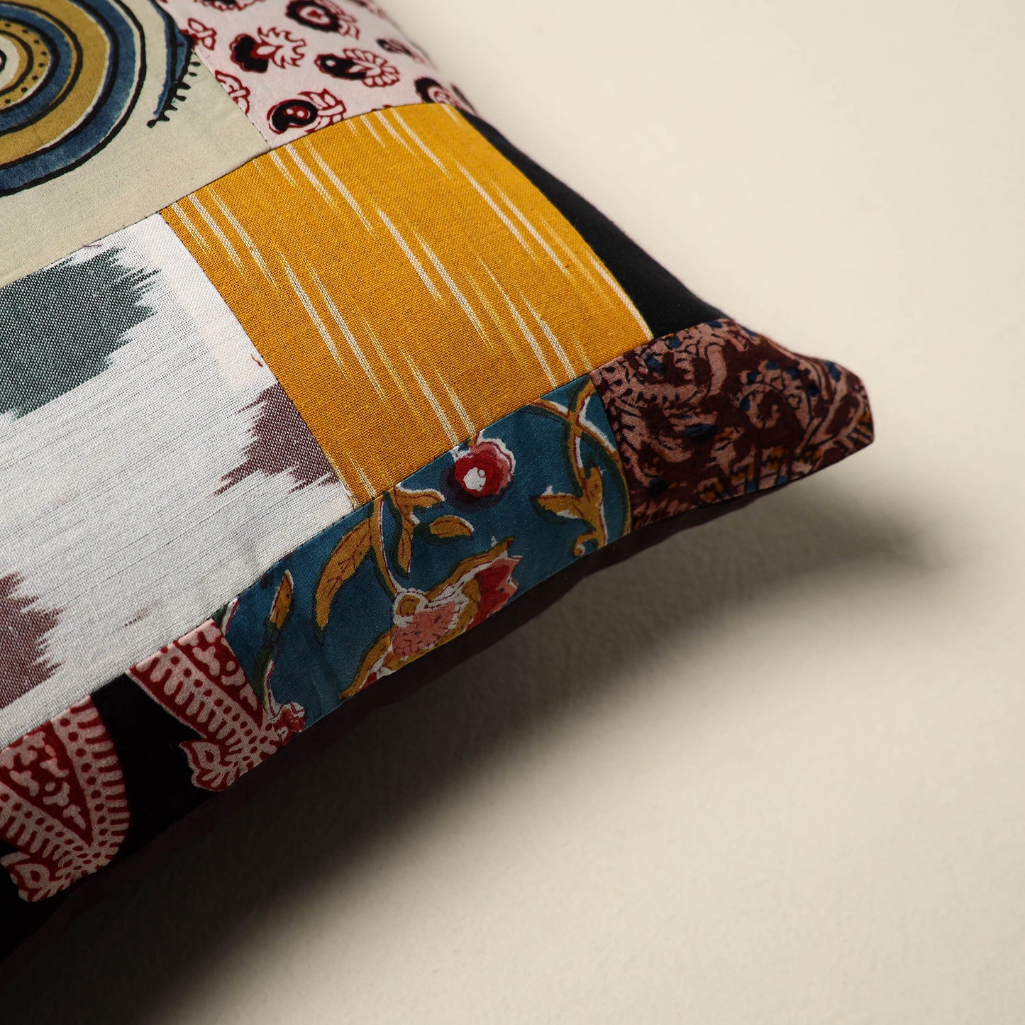 Multicolor - handcrafted cotton patchwork cushion cover 43