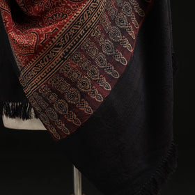 Kutch Handwoven Ajrakh Hand Block Print Merino Wool Shawl  59