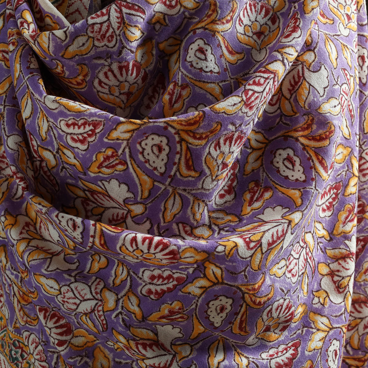 Floral Sanganeri Print Pure Merino Wool Handwoven Shawl 43