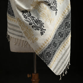 Handspun Handwoven Pure Eri Silk Aari Hand Embroidered Shawl of Assam 26