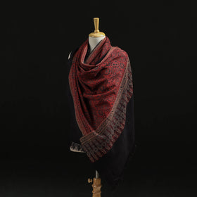 Kutch Handwoven Ajrakh Hand Block Print Merino Wool Shawl  60