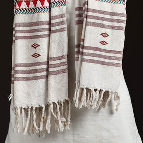 Orissa Tribal Kapadaganda Hand Embroidered Pure Handwoven Cotton Stole 12