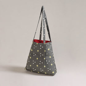 Grey - Eco-Friendly Handmade Cotton Jhola Tote Bag 03