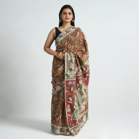 Kalamkari Printed Cotton Saree with Blouse Piece 01
