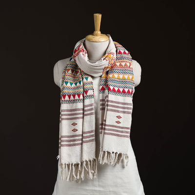 Orissa Tribal Kapadaganda Hand Embroidered Pure Handwoven Cotton Stole 12