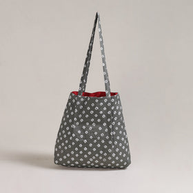 Grey - Eco-Friendly Handmade Cotton Jhola Tote Bag 04