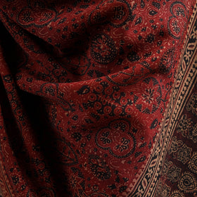 Kutch Handwoven Ajrakh Hand Block Print Merino Wool Shawl  60