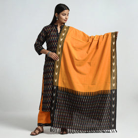 Buy Pochampally Ikat Weave Cotton Kurta with Palazzo & Dupatta Set Online l iTokri.com