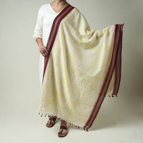  Maniabandha Ikat Weave Handloom Cotton Dupatta with Tassels 