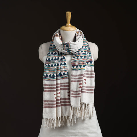 Orissa Tribal Kapadaganda Hand Embroidered Pure Handwoven Cotton Stole 13