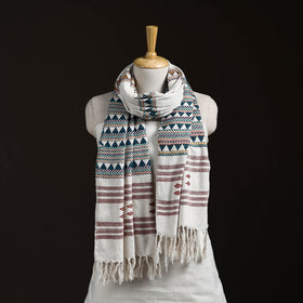 Orissa Tribal Kapadaganda Hand Embroidered Pure Handwoven Cotton Stole 13