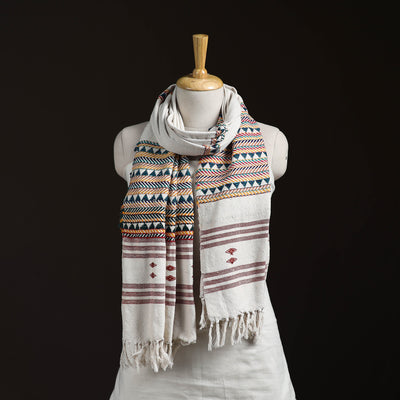 Orissa Tribal Kapadaganda Hand Embroidered Pure Handwoven Cotton Stole 14