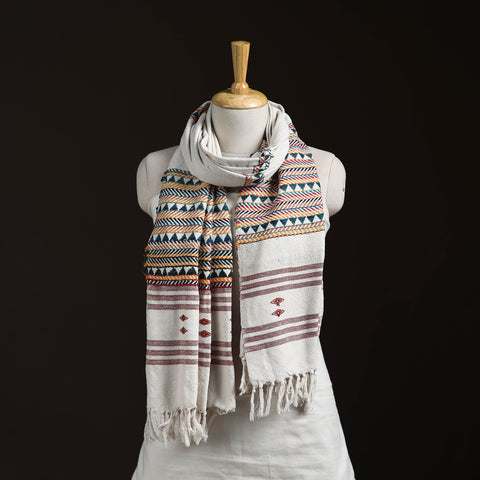 Orissa Tribal Kapadaganda Hand Embroidered Pure Handwoven Cotton Stole 14