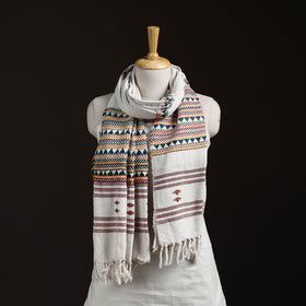 Orissa Tribal Kapadaganda Hand Embroidered Pure Handwoven Cotton Stole 14