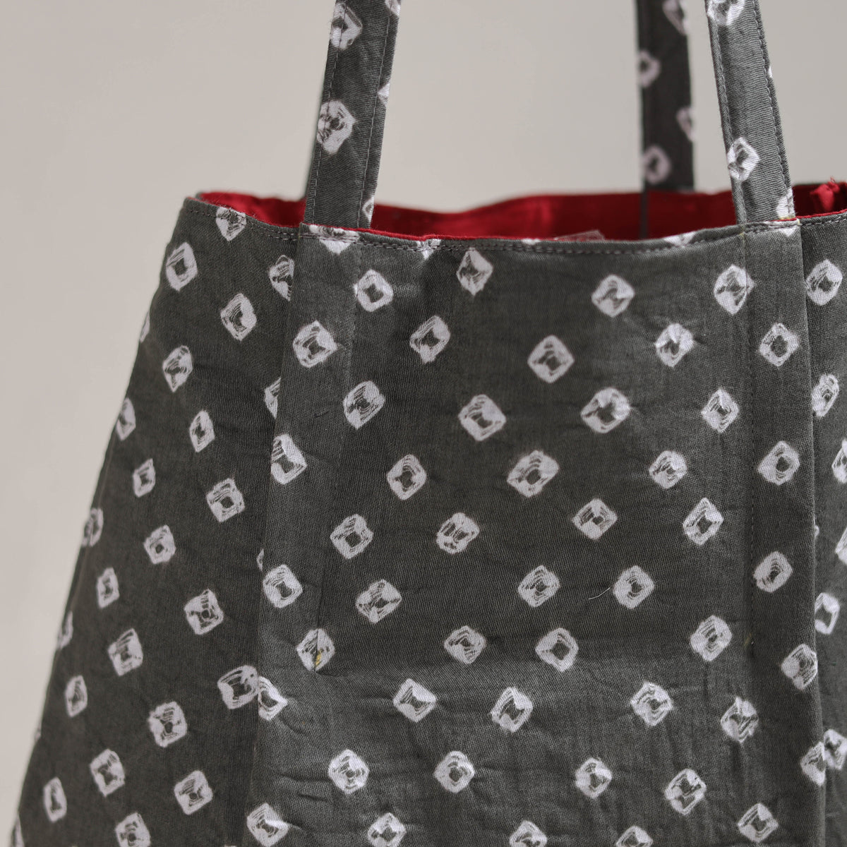 Grey - Eco-Friendly Handmade Cotton Jhola Tote Bag 04