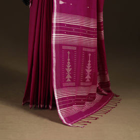 Phulia Jamdani Pure Handloom Cotton Saree with Tassels (Count 92/60) 29