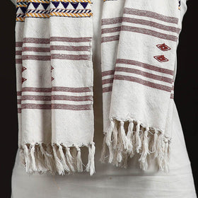 Orissa Tribal Kapadaganda Hand Embroidered Pure Handwoven Cotton Stole 15
