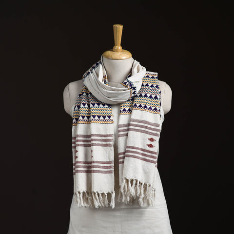 Orissa Tribal Kapadaganda Hand Embroidered Pure Handwoven Cotton Stole 15