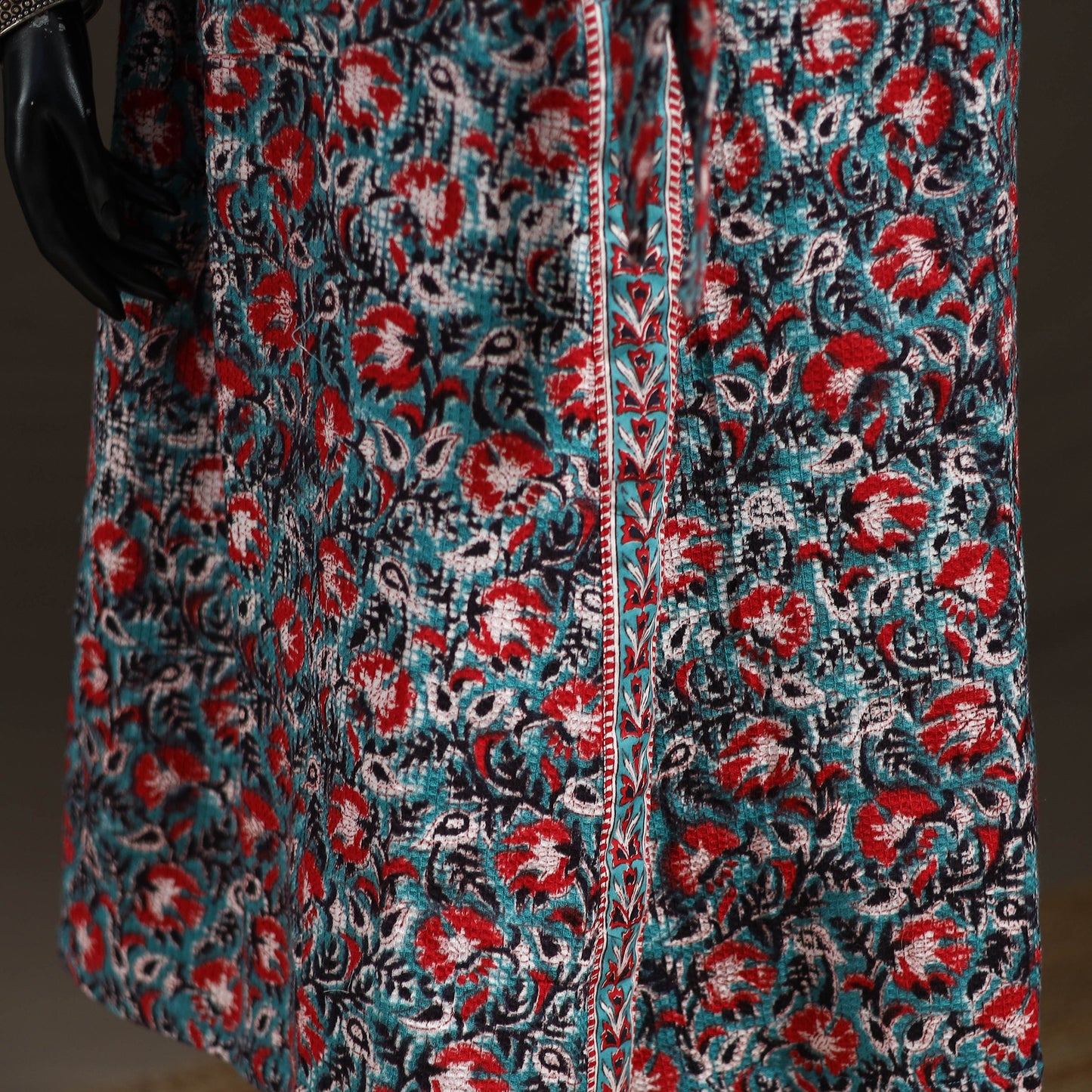 Sanganeri Hand Block Print Waffle Weave Cotton Bath Robe 16