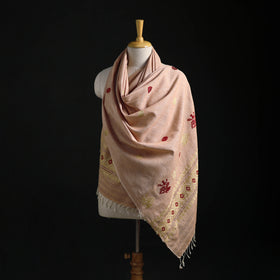 Handspun Handwoven Pure Eri Silk Aari Hand Embroidered Shawl of Assam 27