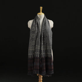 Kutch Handwoven Ajrakh Hand Block Print Merino Wool Shawl  61