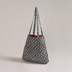 Grey - Eco-Friendly Handmade Cotton Jhola Tote Bag 04