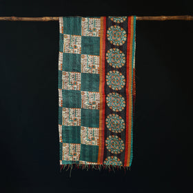 Bengal Kantha Handwork Patchwork Reversible Silk Stole 348