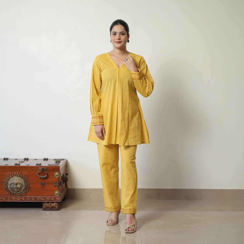 Yellow - Jacquard Cotton Co-Ord Set 08