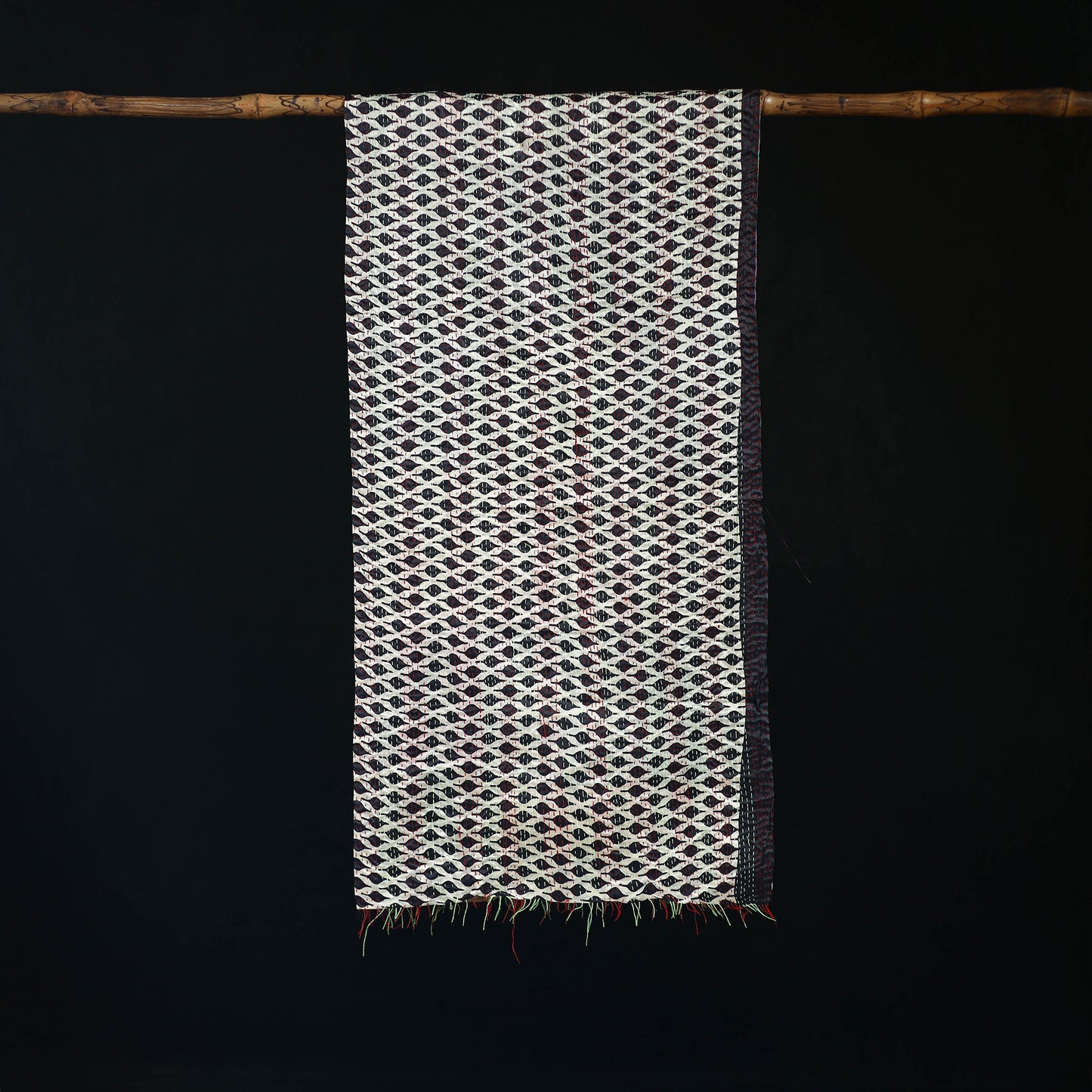 Bengal Kantha Handwork Patchwork Reversible Silk Stole 347