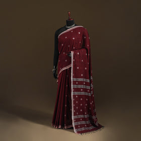 Phulia Jamdani Pure Handloom Cotton Saree with Tassels (Count 92/60) 30