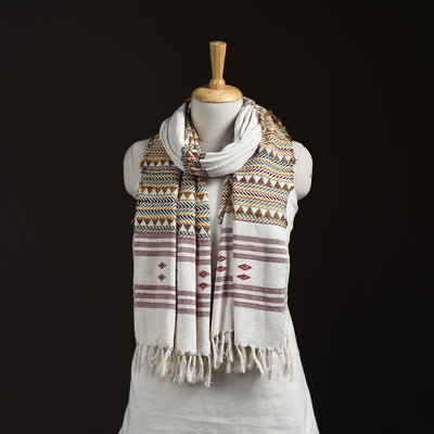 Orissa Tribal Kapadaganda Hand Embroidered Pure Handwoven Cotton Stole 16