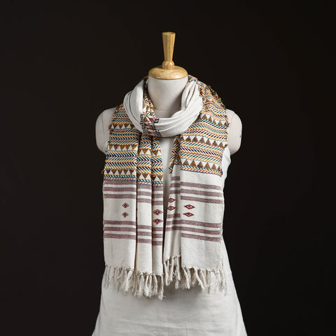 Orissa Tribal Kapadaganda Hand Embroidered Pure Handwoven Cotton Stole 16