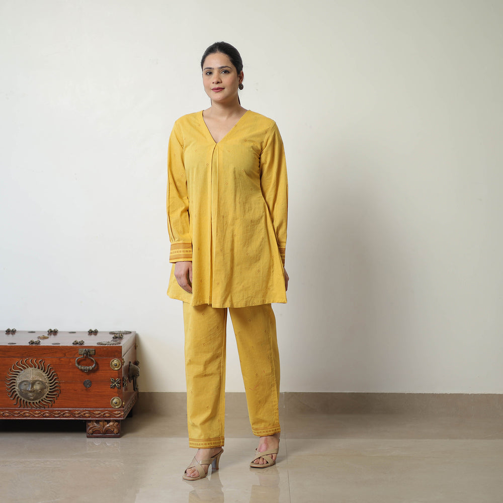 Yellow - Jacquard Cotton Co-Ord Set 08