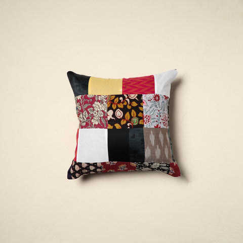 Multicolor - handcrafted cotton patchwork cushion cover - 47