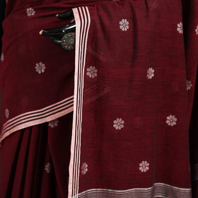 Phulia Jamdani Pure Handloom Cotton Saree with Tassels (Count 92/60) 30
