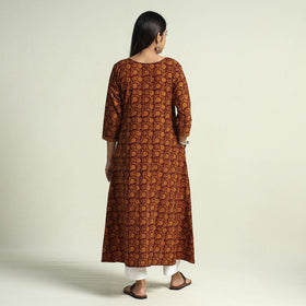 Buy Block Print Cotton A-Line Bagh Kurta For Women