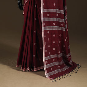 Phulia Jamdani Pure Handloom Cotton Saree with Tassels (Count 92/60) 30