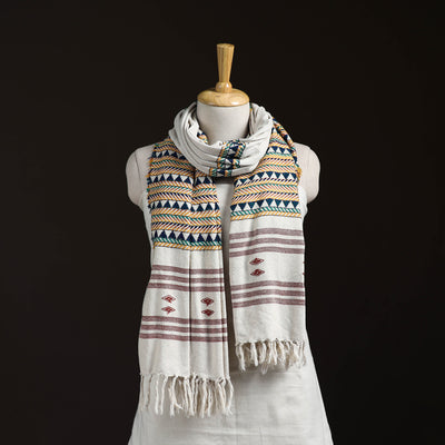 Orissa Tribal Kapadaganda Hand Embroidered Pure Handwoven Cotton Stole 19