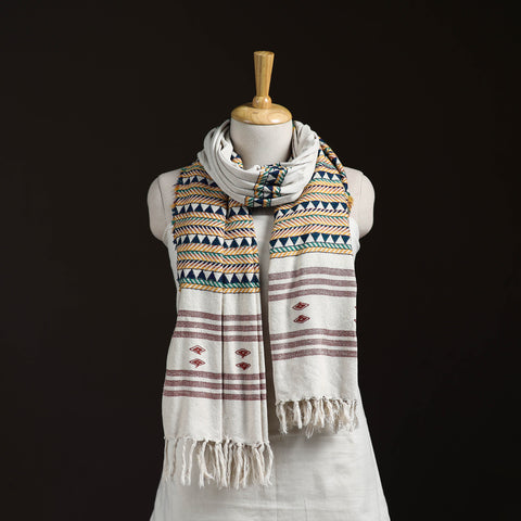 Orissa Tribal Kapadaganda Hand Embroidered Pure Handwoven Cotton Stole 19