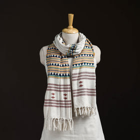 Orissa Tribal Kapadaganda Hand Embroidered Pure Handwoven Cotton Stole 19