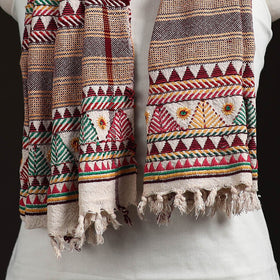 Orissa Tribal Kapadaganda Hand Embroidered Pure Handwoven Cotton Stole 20