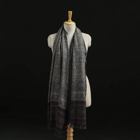 Kutch Handwoven Ajrakh Hand Block Print Merino Wool Shawl  62