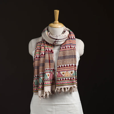 Orissa Tribal Kapadaganda Hand Embroidered Pure Handwoven Cotton Stole 20