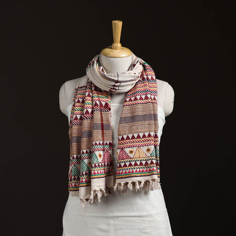 Orissa Tribal Kapadaganda Hand Embroidered Pure Handwoven Cotton Stole 20