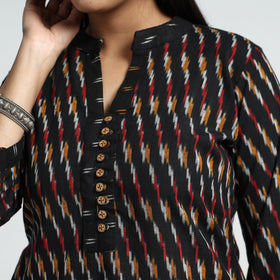 Buy Pochampally Ikat Weave Cotton Kurta with Palazzo & Dupatta Set Online l iTokri.com