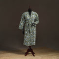 Sanganeri Hand Block Print Waffle Weave Cotton Bath Robe 18