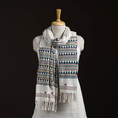 Orissa Tribal Kapadaganda Hand Embroidered Pure Handwoven Cotton Stole 21