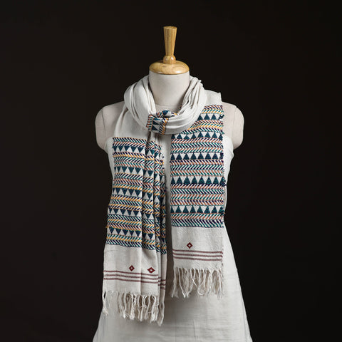 Orissa Tribal Kapadaganda Hand Embroidered Pure Handwoven Cotton Stole 21