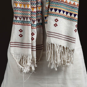 Orissa Tribal Kapadaganda Hand Embroidered Pure Handwoven Cotton Stole 22